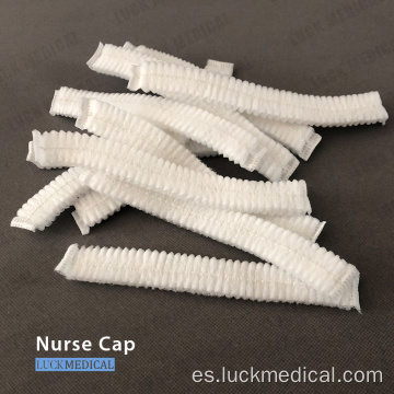 Gorra de enfermería blanca no tejida